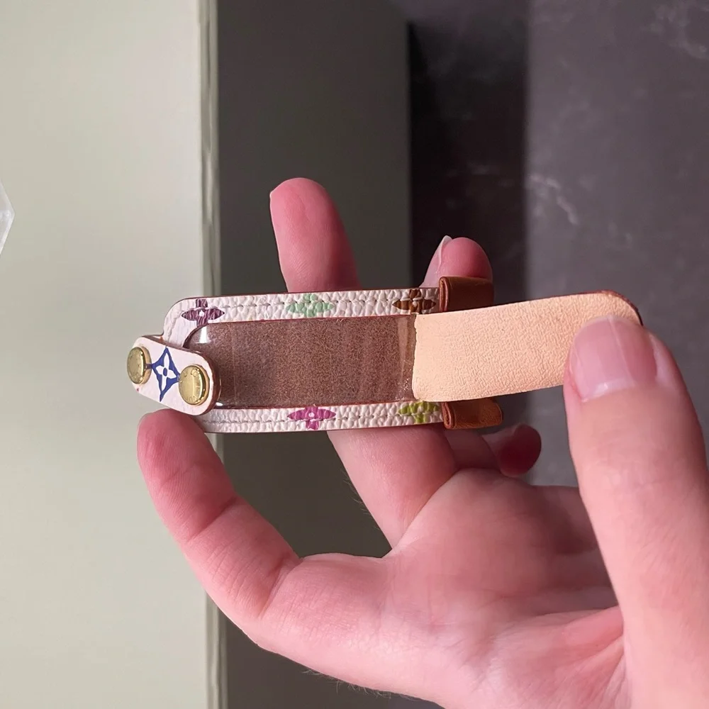 Louis Vuitton: Takashi Murakami Monogram Embellished Bracelet in White - Picture 7 of 8